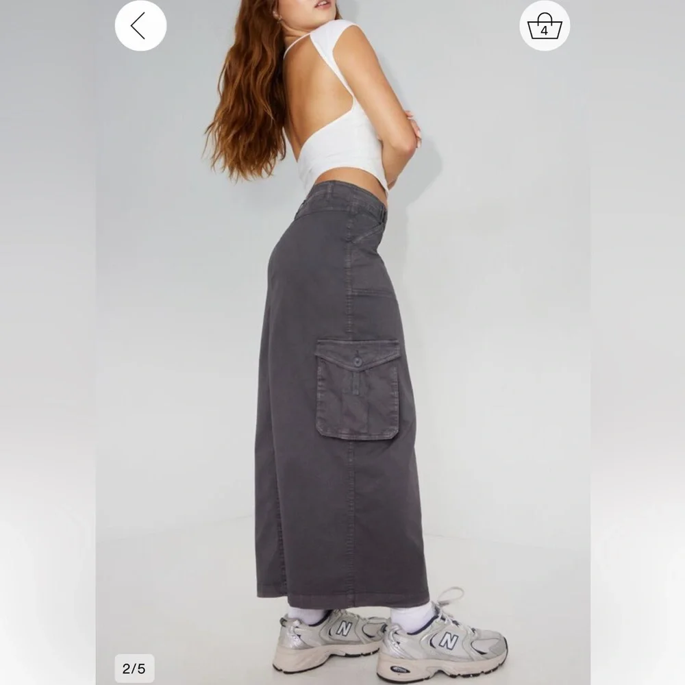 Garage Charcoal Cargo Maxi Skirt - Picture 2 of 5